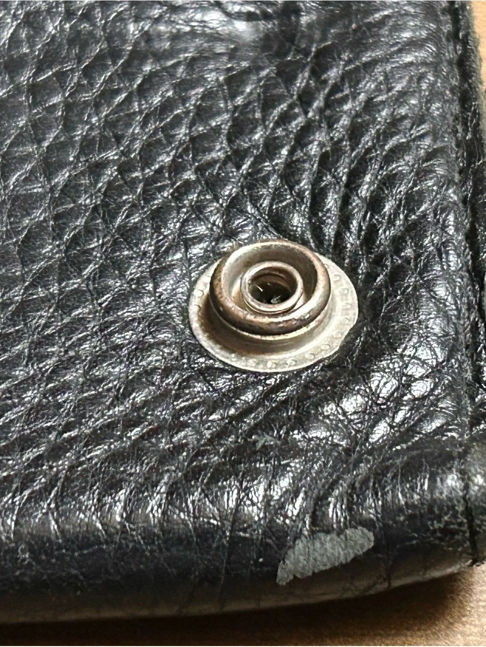 💟Harley Davidson Willie G Skull Black Leather Biker Wallet Trifold Chain Style